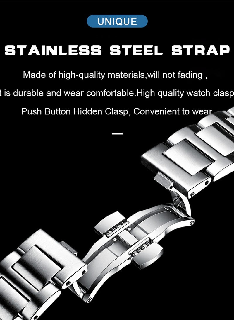 POEDAGAR ساعات للرجال ساعة كوارتز من الفولاذ المقاوم للصدأ مقاومة للماء ساعة تناظرية - Image 2