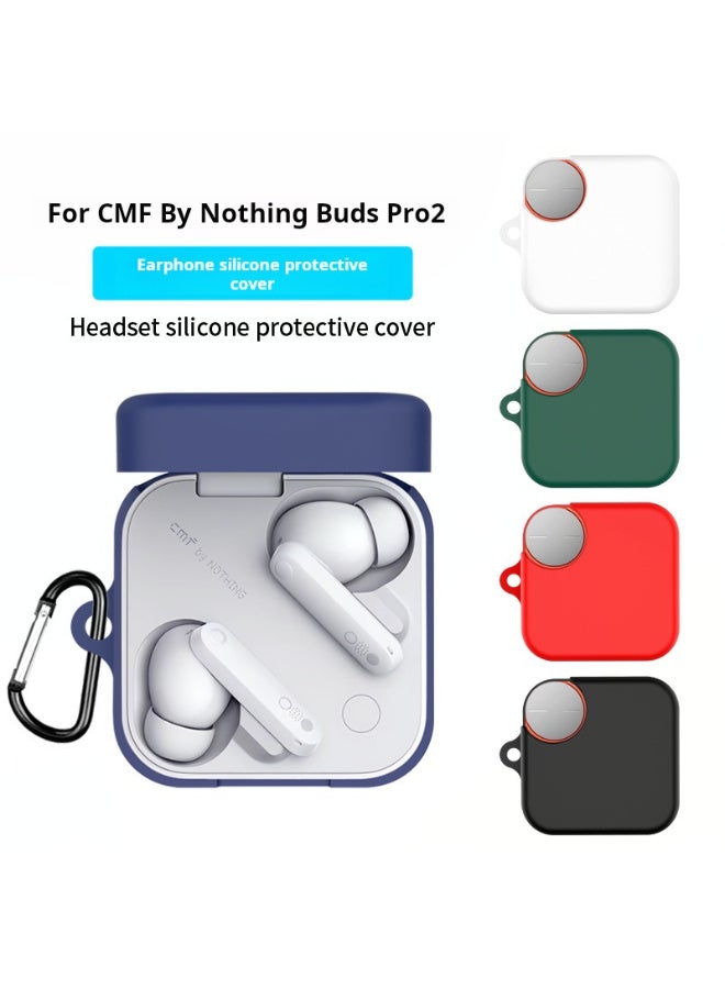 CMF Suitable for CMF BY Nothing buds Pro2 headphone case, silicone case, anti drop and dustproof charging case White - Image 1
