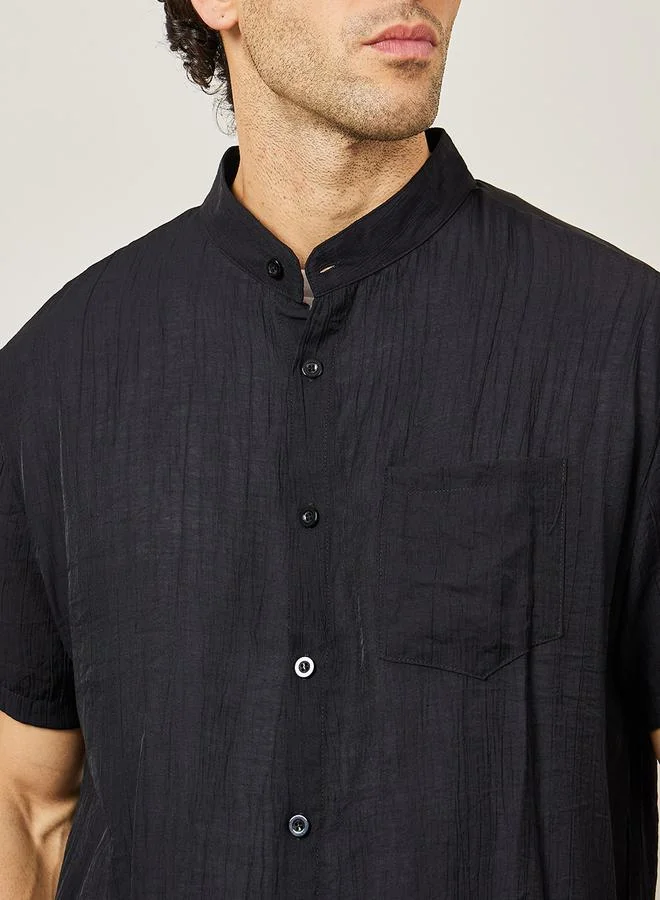 Styli Woven Textured Shirt & Shorts Co-Ords