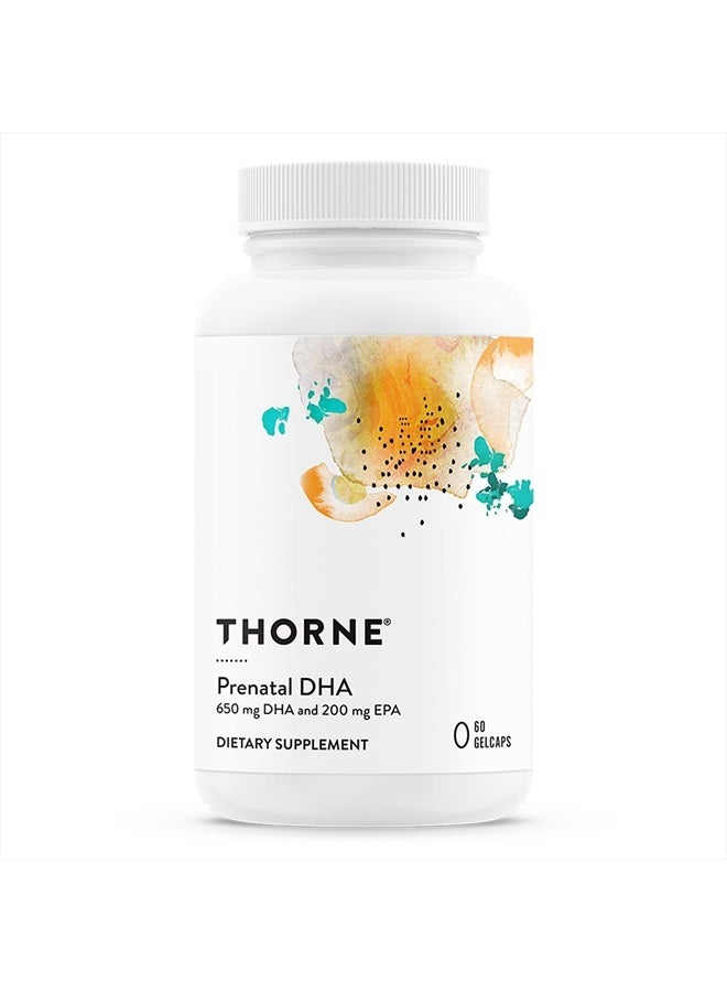 Thorne حمض الدوكوساهيكسانويك قبل الولادة - 650 ملغ DHA و 200 ملغ EPA - يدعم تطوير دماغ الطفل والجهاز العصبي من الحمل إلى الرضاعة - 60 كبسولة - Image 1
