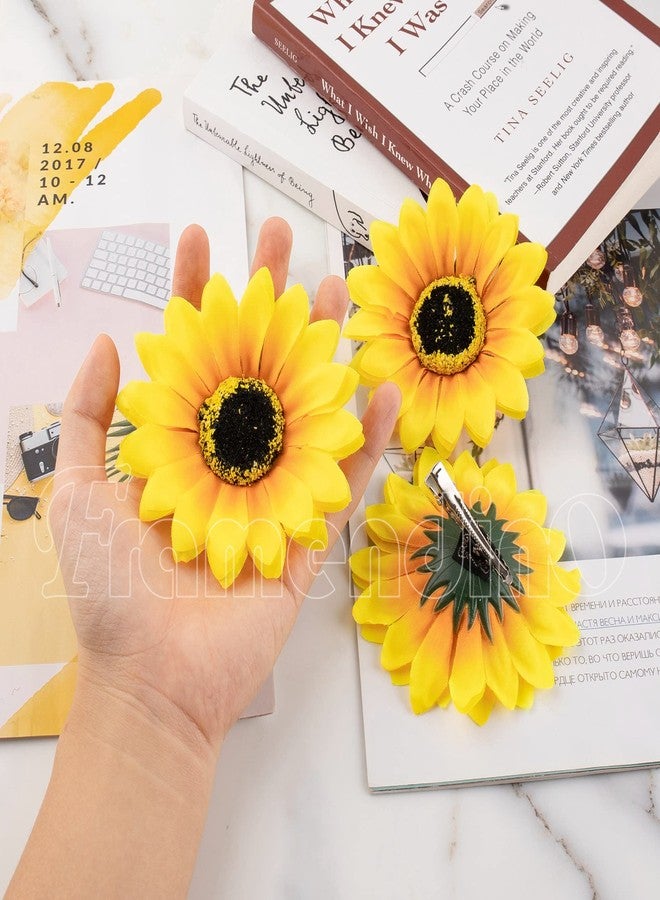 Framendino, 12 Pack Sunflower Hair Clip Flower Pins Duckbill Hairpin Alligator Barrettes Clamp Accessories for Women Girls Summer Beach Party - Image 5