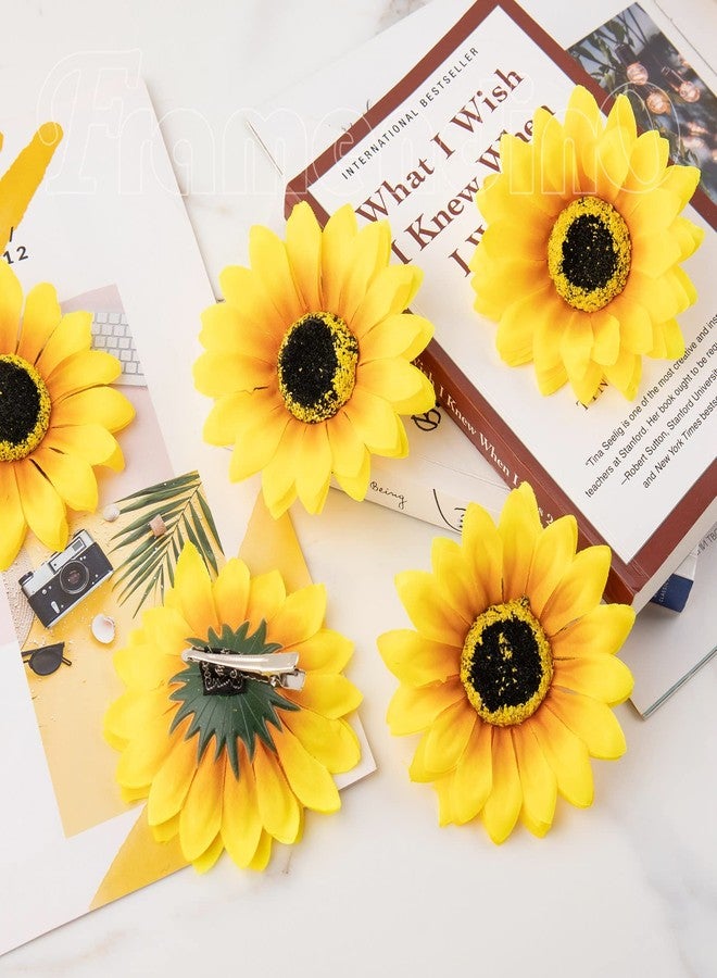 Framendino, 12 Pack Sunflower Hair Clip Flower Pins Duckbill Hairpin Alligator Barrettes Clamp Accessories for Women Girls Summer Beach Party - Image 4