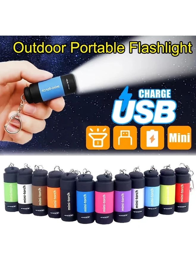 مصباح يدوي صغير أرجواني، قابل لإعادة الشحن عبر USB، ضوء فائق السطوع للمعسكرات والاستخدام الخارجي والمنزلي، يعمل باللف، هدية عيد الميلاد. - Image 3