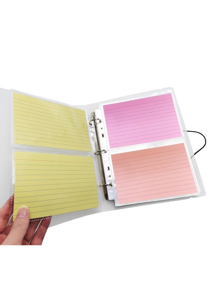 BYSLBTY 4x6 Index Card Holder,100 Card Sleeves, Holds 200 Pieces Cards, Recipe Card protectors, Flash Cards Organizer(4X6) - Image 1