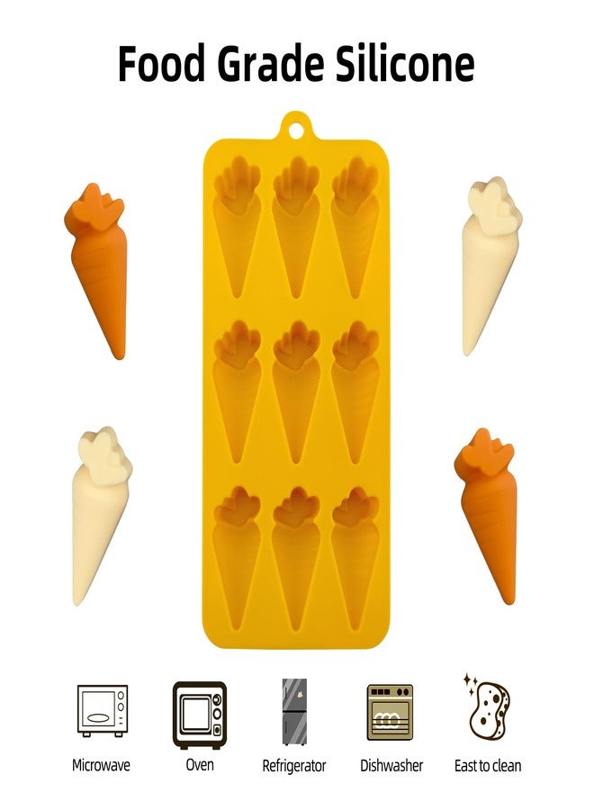 EDUEE Carrot Chocolate Molds 3pcs Easter Silicone Candy Molds Carrot Shape 2.36 inch For Ice Cube Resin Cupcake Decoration - Image 3