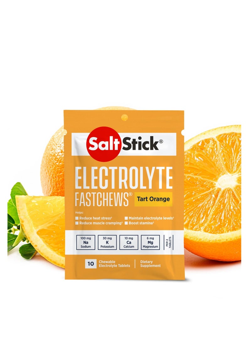 SaltStick Salt Stick Electrolyte FastChews Tart Orange 10ct Chewable Electrolyte Tablets 12 pack  - Image 2