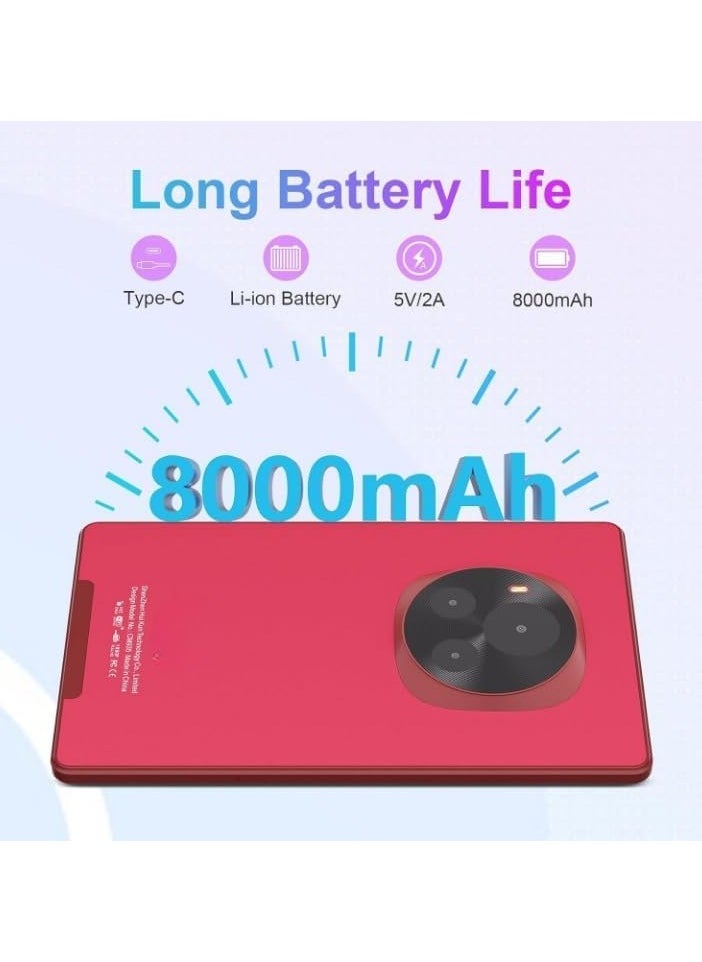 CM935 9 inch Tablet Android 13 Tablet,8GB RAM, 512GB ROM,5G LTE with SIM Card Slot,1280 * 800 IPS Display, 8000mAh Battery, WiFi & Bluetooth - Includes Protector Case & Stylus, Red