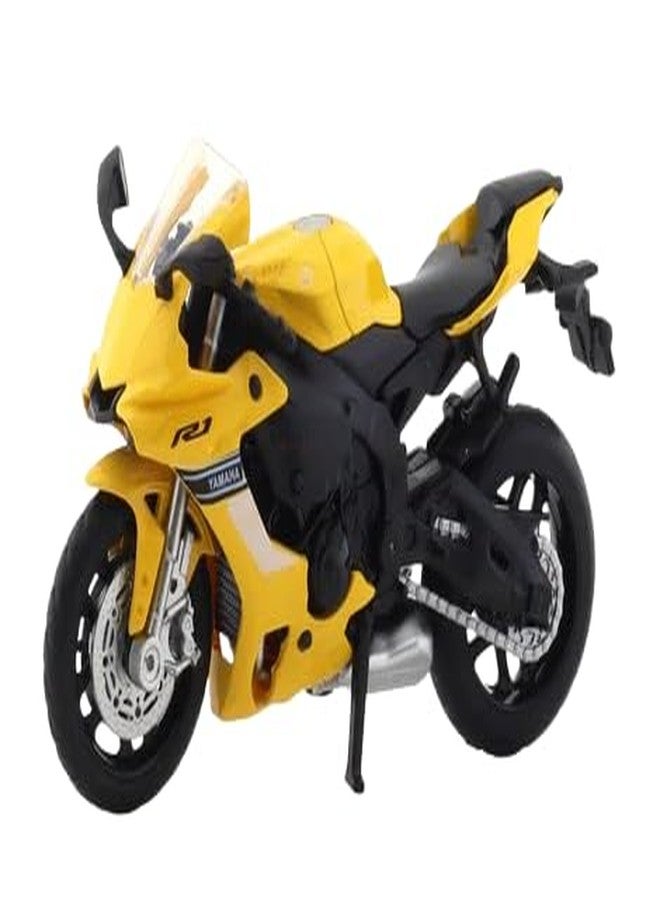 MSZ Yamaha YZF-R1 1:18 Scale Licensed Diecast Metal Bike (Matte Yellow) - Image 1