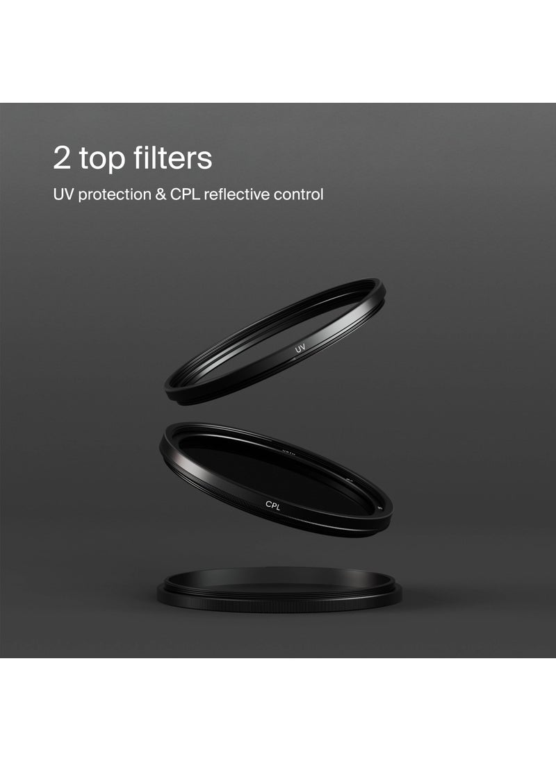 Urth Urth 82mm 2-in-1 Lens Filter Kit (Plus+) - UV, Circular Polarizing (CPL), Multi-Coated Optical Glass, Ultra-Slim Camera Lens Filters  - Image 2