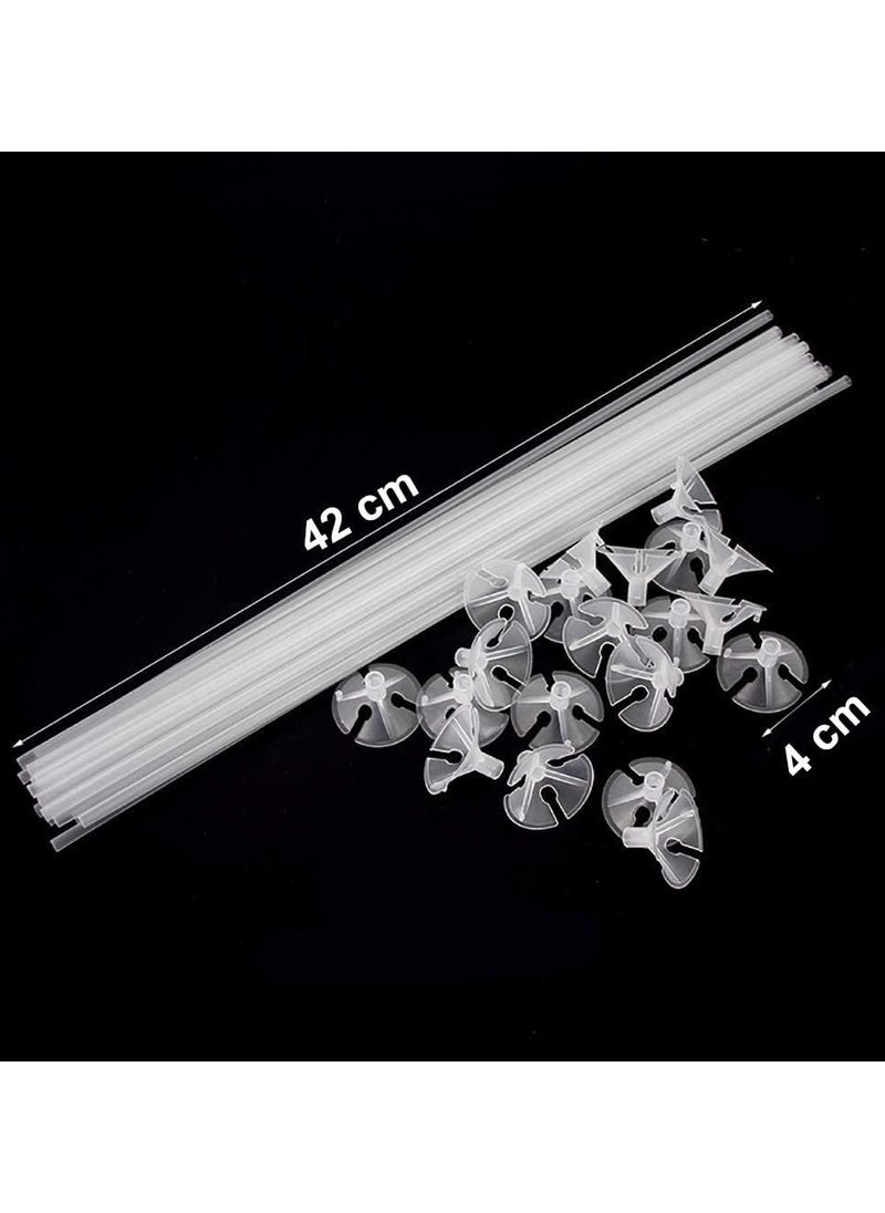 MARKQ - [50 Pieces] Balloon Sticks with Cups | Clear Balloon Stick Holders for Holidays, Anniversary, Wedding, Birthday Party Decorations | Balloon Stand Holders - Image 1