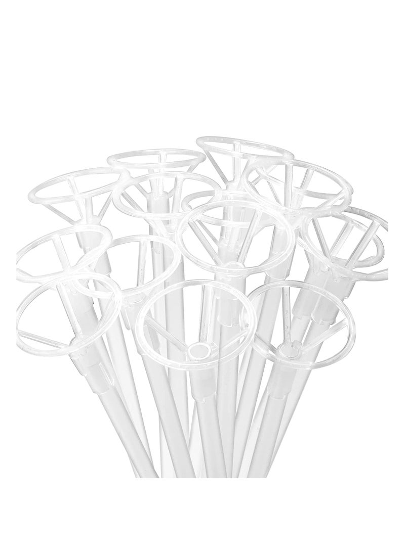 MARKQ - [50 Pieces] Balloon Sticks with Cups | Clear Balloon Stick Holders for Holidays, Anniversary, Wedding, Birthday Party Decorations | Balloon Stand Holders - Image 1