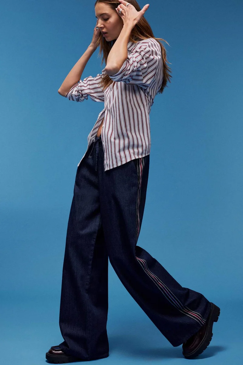 ديفاكتو Wide Leg High Waist Long Jeans