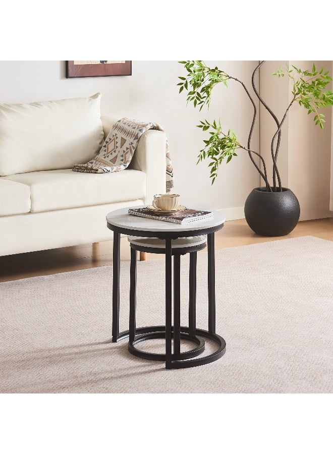 Home Box Roma Sintered Stone Nest of Tables - Set of 2 - Image 2