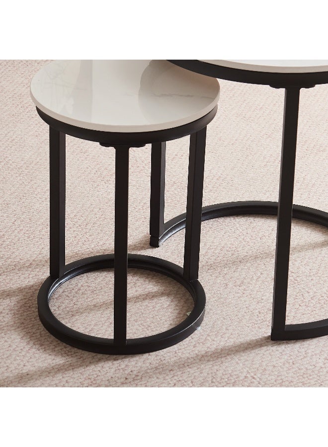 Home Box Roma Sintered Stone Nest of Tables - Set of 2 - Image 3