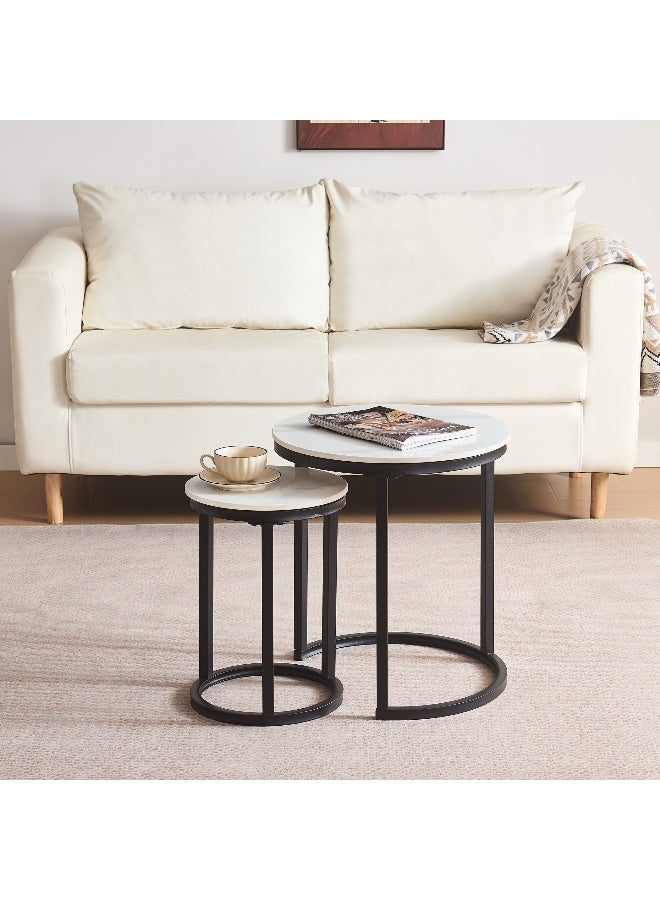 Home Box Roma Sintered Stone Nest of Tables - Set of 2 - Image 1