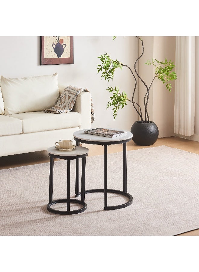 Home Box Roma Sintered Stone Nest of Tables - Set of 2 - Image 5