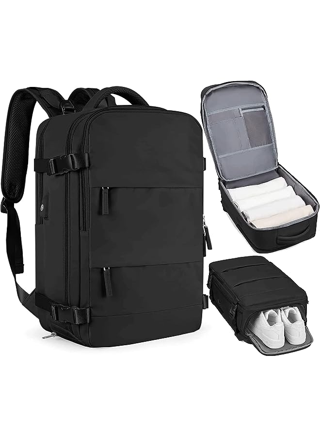 Raxoom Large Travel Backpack Women, Carry on Backpack, Hiking Backpack Waterproof Outdoor Sports Backpack Casual Daypack School Bag (Black) - Image 1