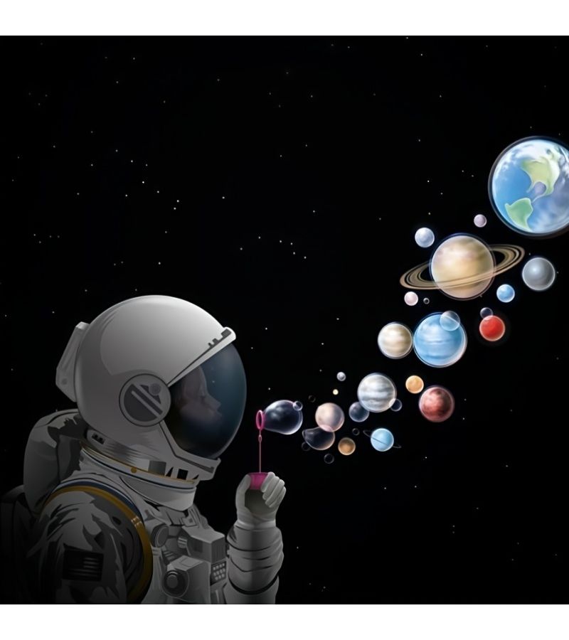 طقم رسم ألماسي خماسي الأبعاد (5D) لرائد فضاء ينفخ فقاعات، مقاس 11.81 × 11.81 بوصة - Image 1