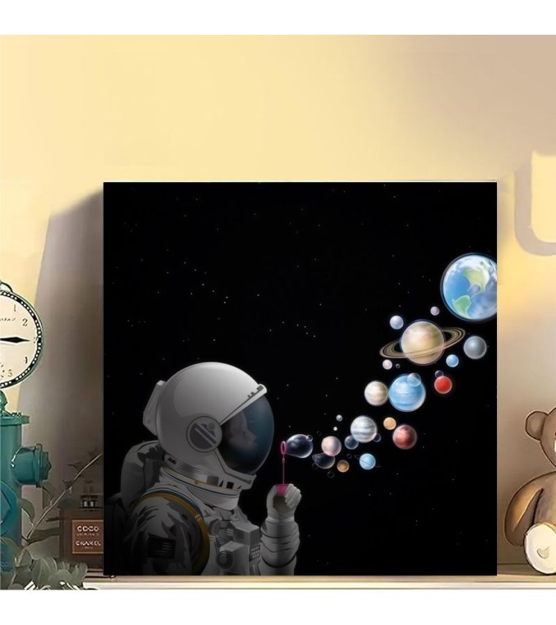 طقم رسم ألماسي خماسي الأبعاد (5D) لرائد فضاء ينفخ فقاعات، مقاس 11.81 × 11.81 بوصة - Image 2
