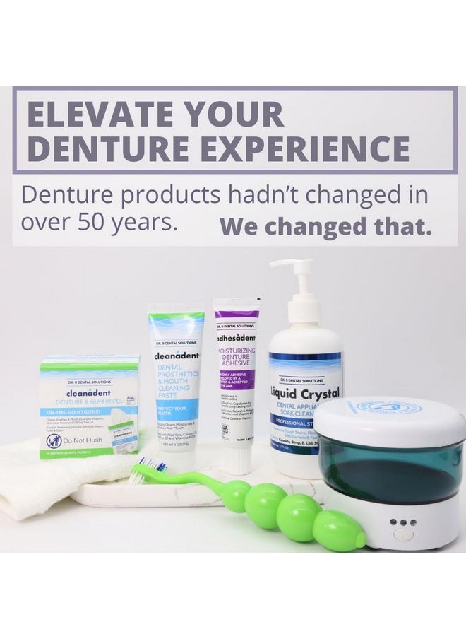 دكتور.  مناديل Cleanadent - مناديل تنظيف الأسنان الصناعية المريحة، تنعش اللثة، خالية من الألوان/النكهات الاصطناعية - عبوة من 30 قطعة  - Image 5