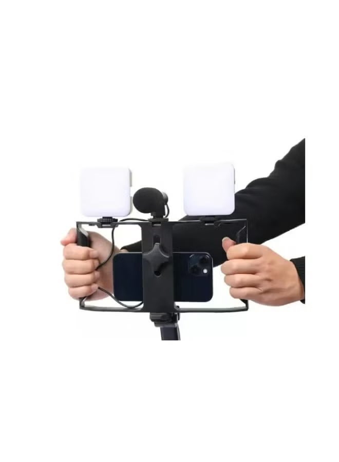 PLOKAMA Video Making Kit LED Selfie PK 778 – Portable Vlogging Kit with Tripod, Dimmable LED Light, Microphone & Phone Holder – Video Creator Kit for YouTube, TikTok, Instagram, Live Streaming, Zoom, Content Creation - Image 4