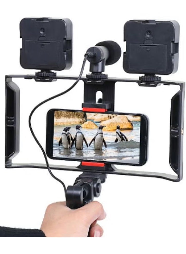 PLOKAMA Video Making Kit LED Selfie PK 778 – Portable Vlogging Kit with Tripod, Dimmable LED Light, Microphone & Phone Holder – Video Creator Kit for YouTube, TikTok, Instagram, Live Streaming, Zoom, Content Creation - Image 1