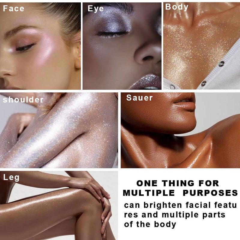evpct 8 Colors Highlighter Makeup Palette for Face Highlighters & Luminizers iluminadores de maquillaje profesional Gold Cheek Diamond Shimmer Stick Glitter Contour Bronzer and Highlighter Palette - Image 4