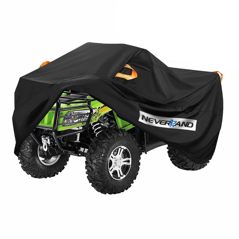 NEVERLAND ATV Cover Oxford Cloth HeavyCompatible with Polaris Sportsman Yamaha Grizzly Honda FourTrax Kawasaki KFX Wheel Car with Air Vents Reflective Strips and Buckle Straps Length up to 82 inches