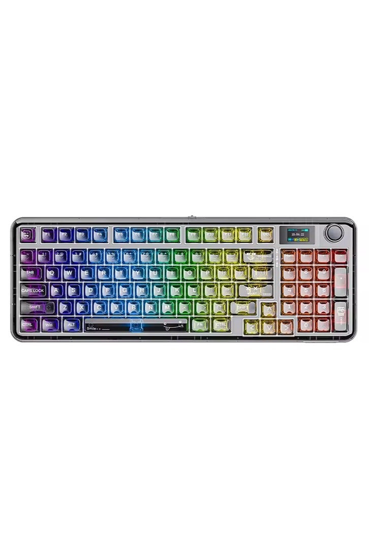 AULA F-NB98 Mechanical Keyboard 3 Mode Multi-functional Knob Custom Screen Gaming Keyboard RGB Backlit Hot Swap PC Gamer Gifts