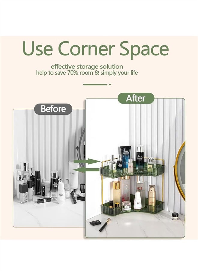 Bukela Makeup Organizer, 2 Tier Large Capacity Cosmetic Display Make Up Holder Shelf for Bathroom Vanity Perfume Skincare Brushes Lipsticks Eyeshadow - Image 5