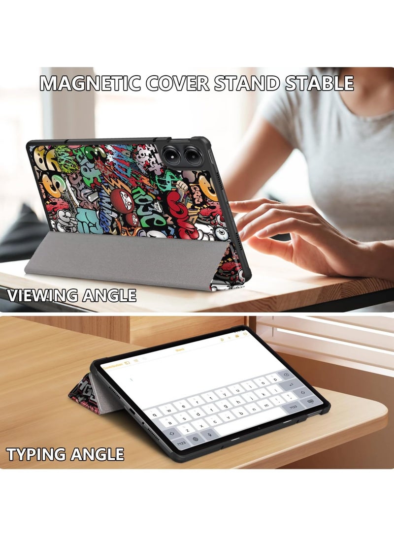 VKL Case for Xiaomi Redmi Pad Pro 12.1 Inch Tablet, Ultra-Thin Cover with Stand Function, Graffiti - Image 2