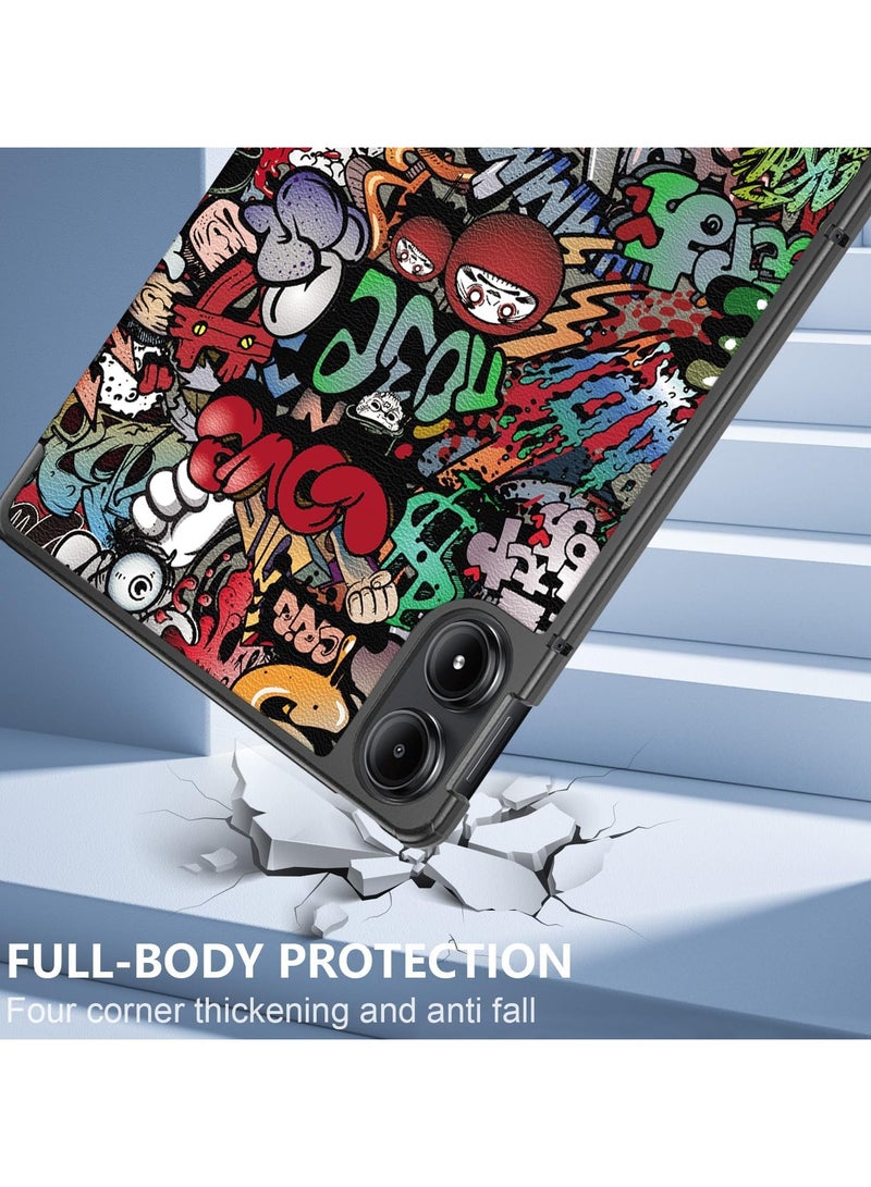 VKL Case for Xiaomi Redmi Pad Pro 12.1 Inch Tablet, Ultra-Thin Cover with Stand Function, Graffiti - Image 4