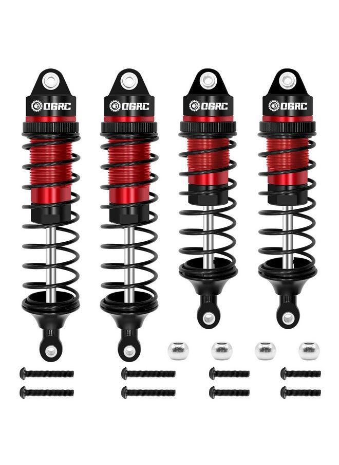 OGUNKE Ogrc Oil Shock Absorber Rc Shock Absorber Damper Set For 1/10 Traxxas Slash 2Wd, Hoss, Rustler 4X4 Vxl,Slash 4X4, Bandit, Ford, Nitro, Stampede Upgrades Replace Of 5862 (Black Red)  - Image 1