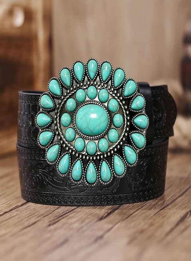 Wojgzon Turquoise Buckles for Women Men Western Cowboy Cowgirl Big Buckles for Ladies - Image 5