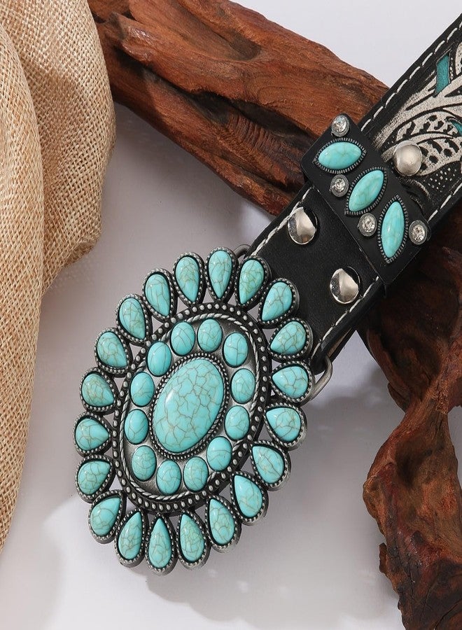 Wojgzon Turquoise Buckles for Women Men Western Cowboy Cowgirl Big Buckles for Ladies - Image 2
