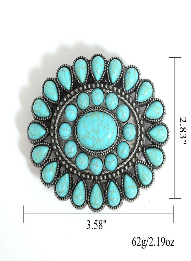 Wojgzon Turquoise Buckles for Women Men Western Cowboy Cowgirl Big Buckles for Ladies - Image 3