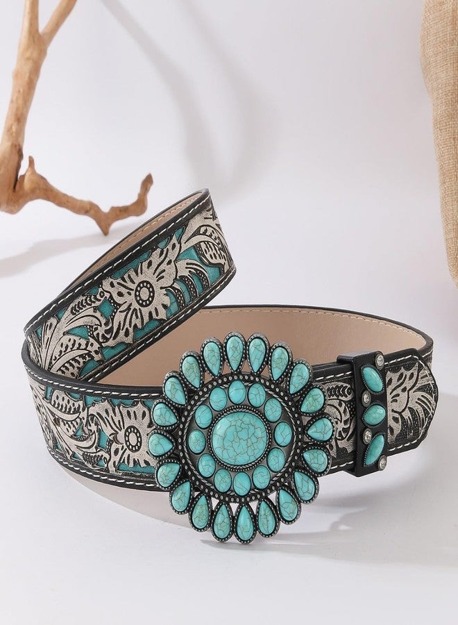 Wojgzon Turquoise Buckles for Women Men Western Cowboy Cowgirl Big Buckles for Ladies - Image 4
