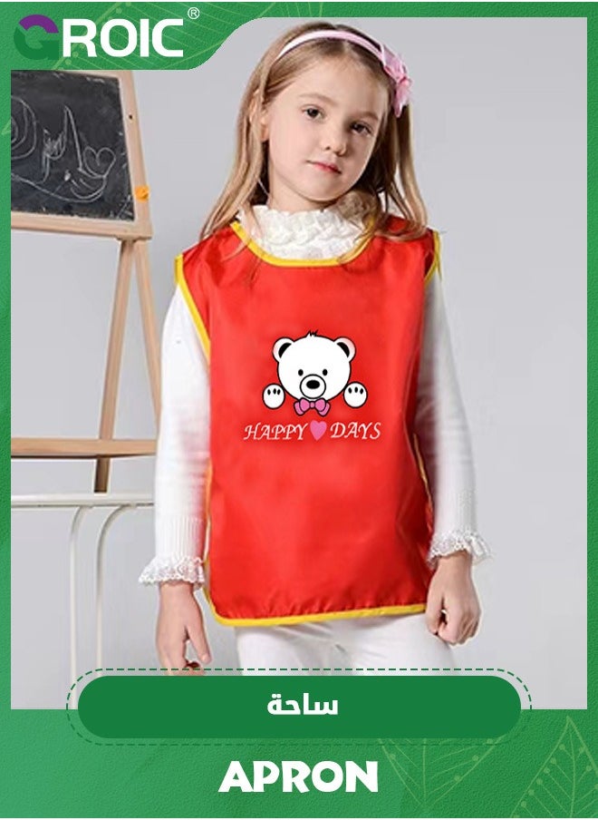 GROIC - 2 Pcs Art Smock for Kids Waterproof Artist Painting Aprons Sleeveless Children Art Smocks with Cartoon Patterns,Kids Painting Smock,Paint Art Craft Activity - Image 1