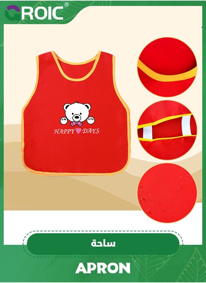 GROIC - 2 Pcs Art Smock for Kids Waterproof Artist Painting Aprons Sleeveless Children Art Smocks with Cartoon Patterns,Kids Painting Smock,Paint Art Craft Activity - Image 1
