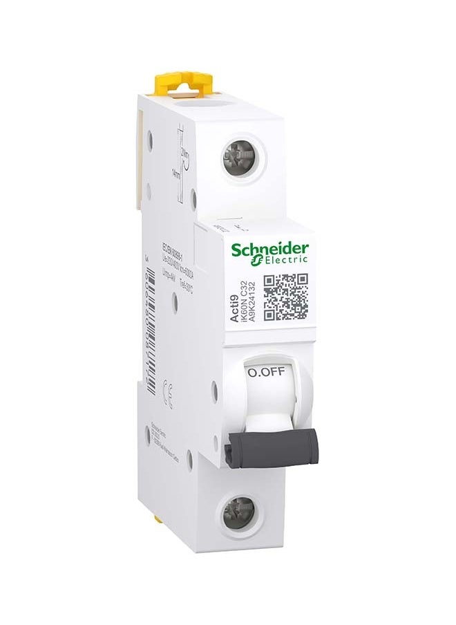 Schneider Electric - Schneider Electric Miniature Circuit Breaker (Mcb), Acti9 Ik60N, 1P, 32A, C Curve, 6000A (Iec/En 60898-1) - Image 1