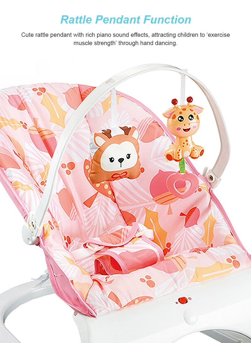 ما بيبي كرسي هزاز هزاز للأطفال. كرسي هزاز للأطفال مع موسيقى، أرجوحة أطفال خفيفة الوزن، يمكن أن تستلقي وتجلس - Image 3