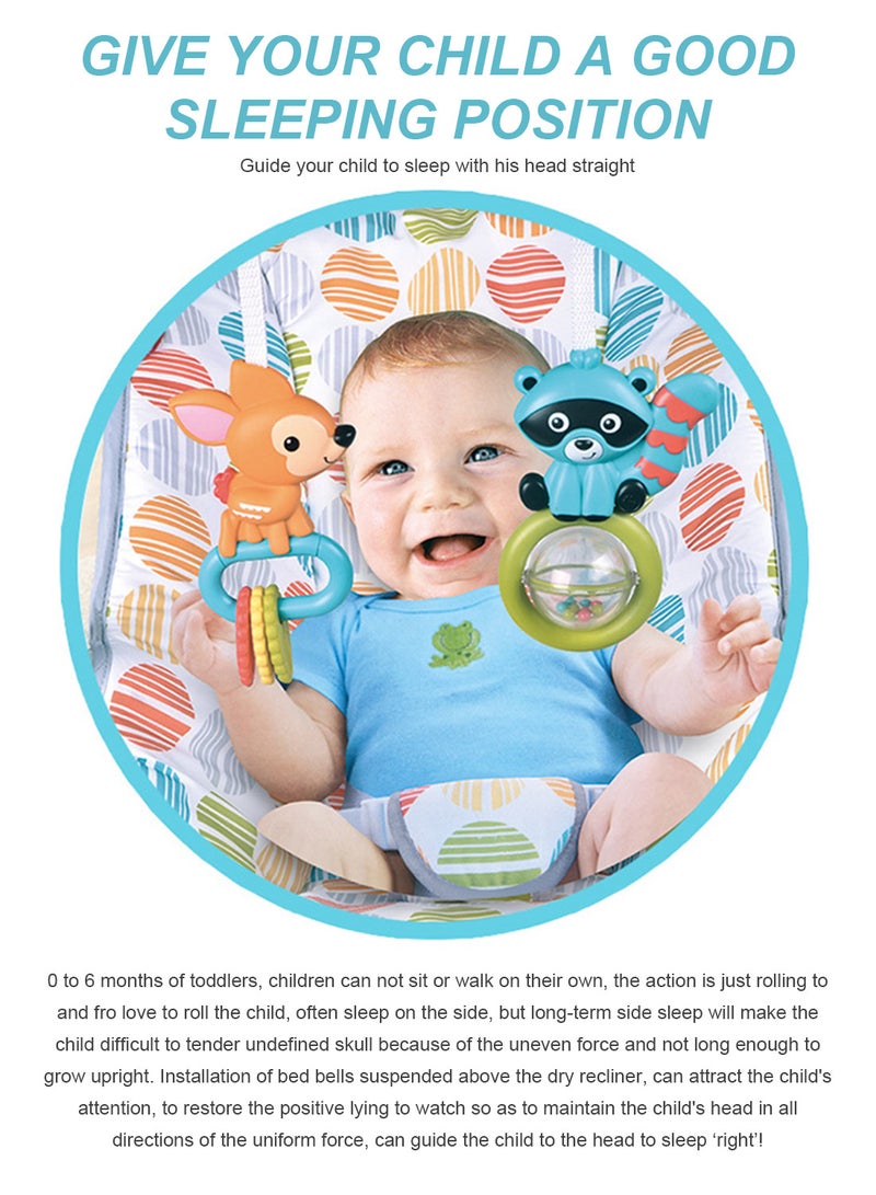 ما بيبي كرسي هزاز هزاز للأطفال. كرسي هزاز للأطفال مع موسيقى، أرجوحة أطفال خفيفة الوزن، يمكن أن تستلقي وتجلس - Image 5