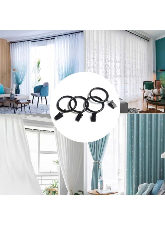 Datttcc 40 Pack Metal Curtain Rings with Clips Black Decorative Drapery Rustproof Vintage 1.26 Inch Interior Diameter - Image 5