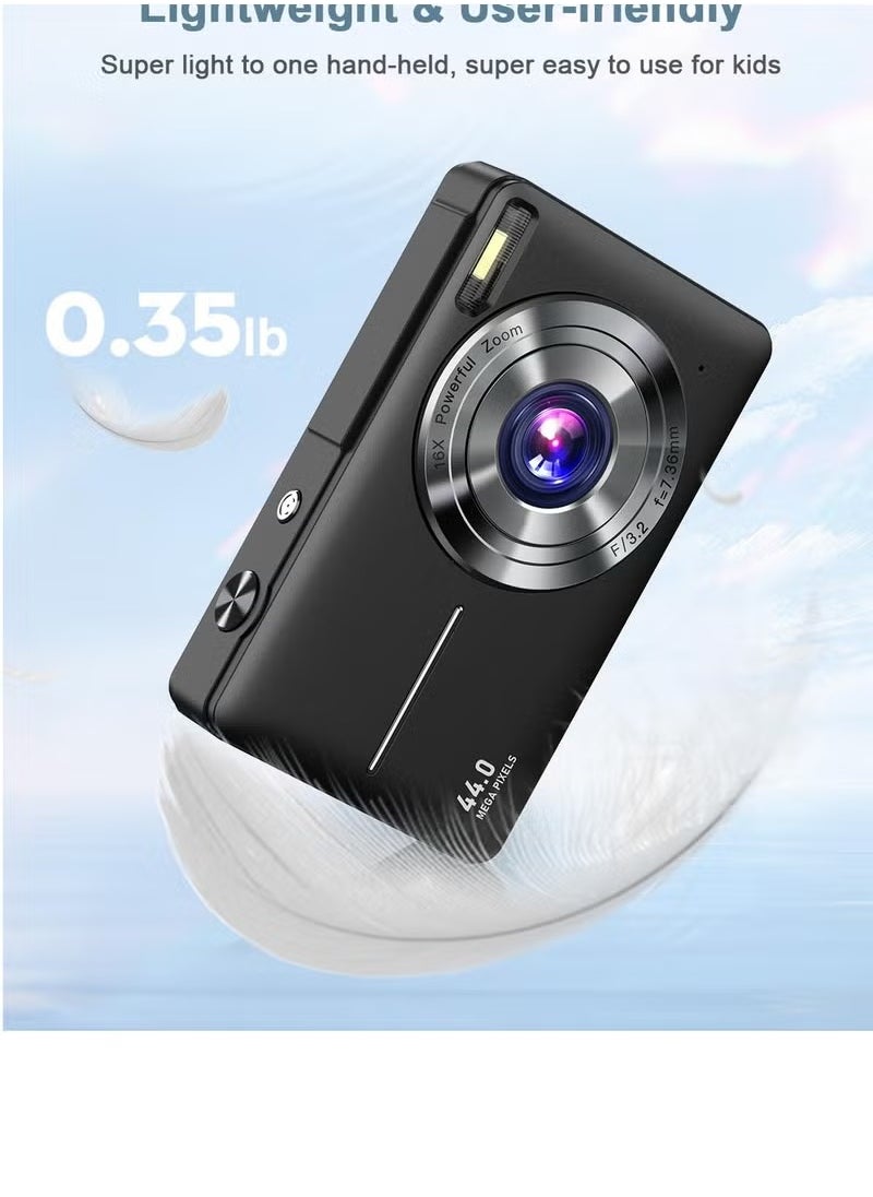 Generic Digital Camera, FHD 1080P Kids Camera 44MP Point and Shoot Digital Cameras with 32GB SD Card, 16X Zoom, Lanyard  - Image 2
