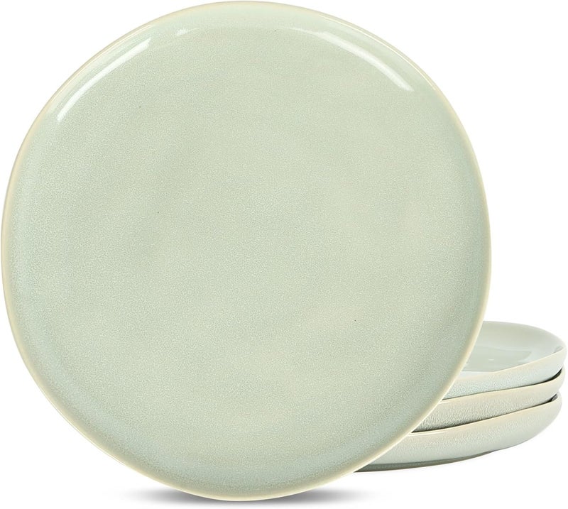 Stone Lain Mirella 4Piece Dinner Plate Set Stoneware Dishwasher and Microwave Safe Light Green - Image 1