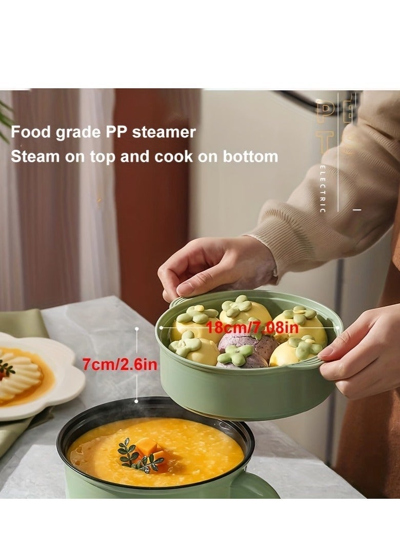 والالا طباخ كهربائي سعة 1.8 لتر، وعاء ساخن كهربائي صغير غير لاصق، طباخ سفر محمول، طباخ نودلز سريع، لحساء الرامن المغلي وبيض الشوفان وشوربة شابو شابو وعاء ينضج - Image 5