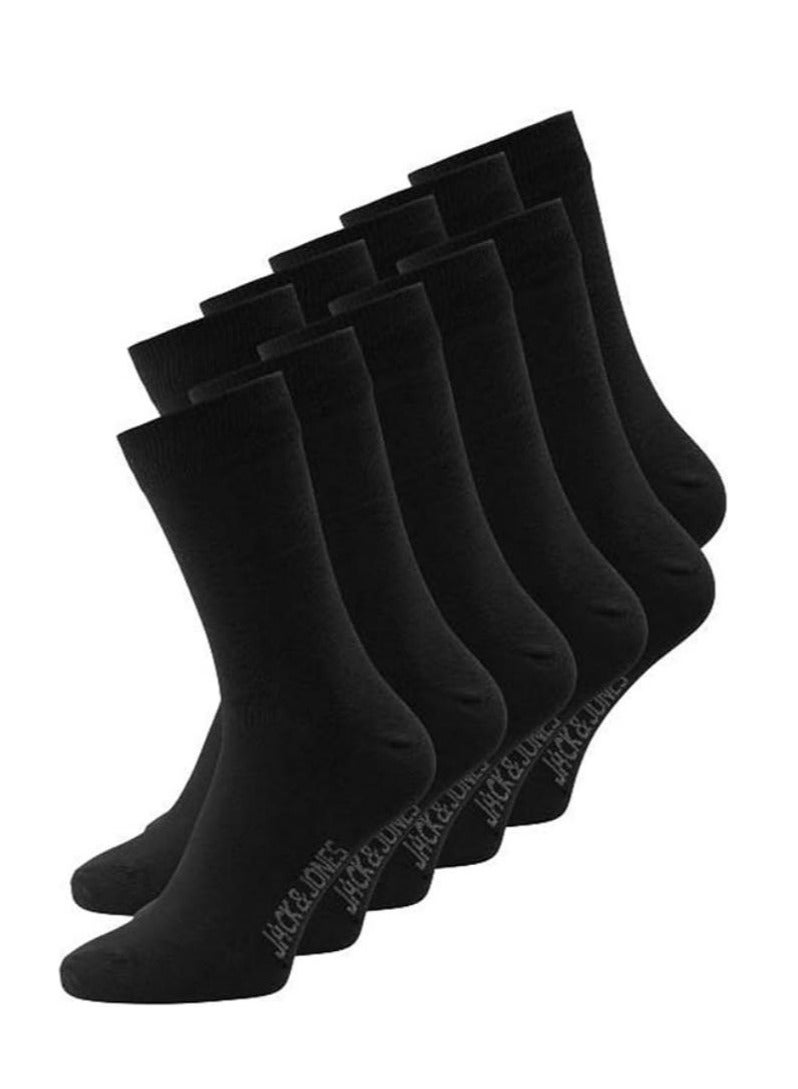 DUNISO 10 Pack Socks Mens Cotton Calf Socks Soft Breathable Athletic Long Crew Casual Socks Men's Sock (Black) - Image 5