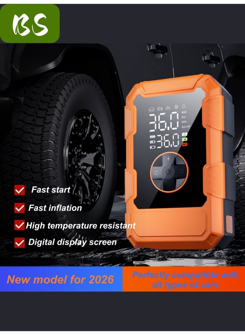 BS Logistics delays, emergency supply | Car jump starter | 20000mAh high capacity | Peak current up to 2500A | Easily starts 12V vehicles (suitable for 8.0L gasoline/6.5L diesel engines) | With 3-mode emergency light and smart clip jumper cable | High-end factory manufacturing | Perfect gift | Equipped with LED display | Flashlight | Power bank and large-capacity storage (including storage bag). - Image 5