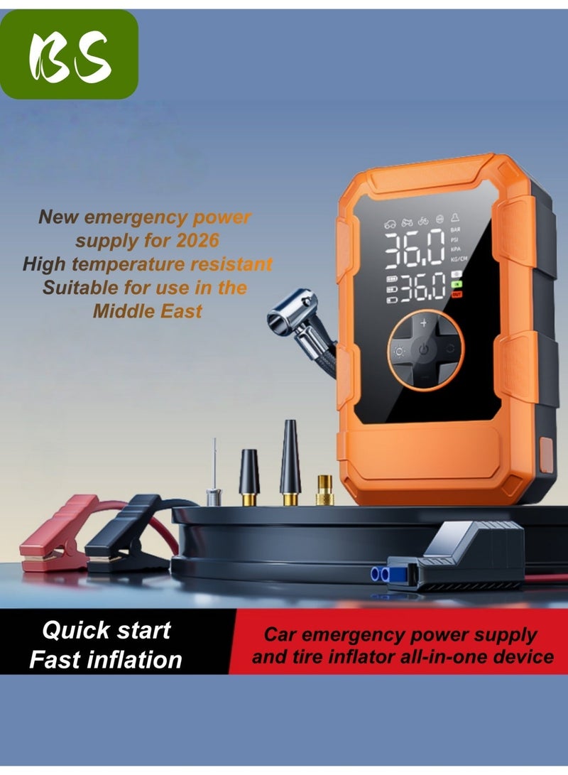 BS Logistics delays, emergency supply | Car jump starter | 20000mAh high capacity | Peak current up to 2500A | Easily starts 12V vehicles (suitable for 8.0L gasoline/6.5L diesel engines) | With 3-mode emergency light and smart clip jumper cable | High-end factory manufacturing | Perfect gift | Equipped with LED display | Flashlight | Power bank and large-capacity storage (including storage bag). - Image 4