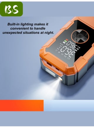 جهاز تشغيل السيارات المحمول (Jump Starter) | تيار ذروة 2500 أمبير، سعة 20000 مللي أمبير/ساعة، 12 فولت | مناسب للمحركات حتى 8.0 لتر بنزين و6.5 لتر ديزل | مزود بشاشة رقمية LED، مصباح يدوي SOS، مشابك أمان ذكية، وظيفة بنك طاقة (Power Bank)، وحقيبة تخزين. - view 3